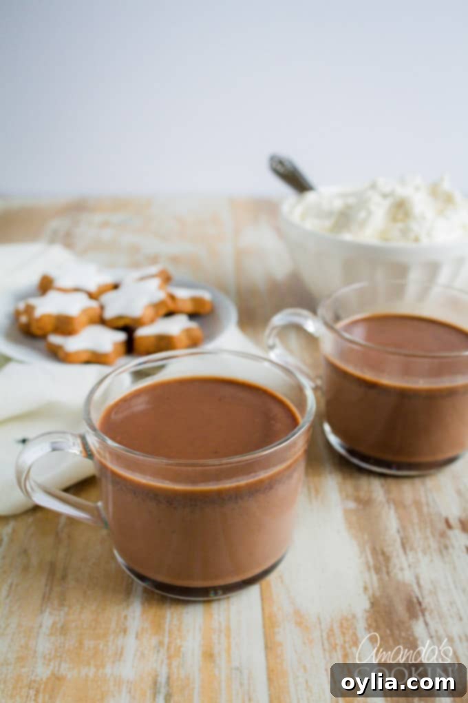 Champurrado Mexican hot chocolate in glass mugs, perfect for sharing