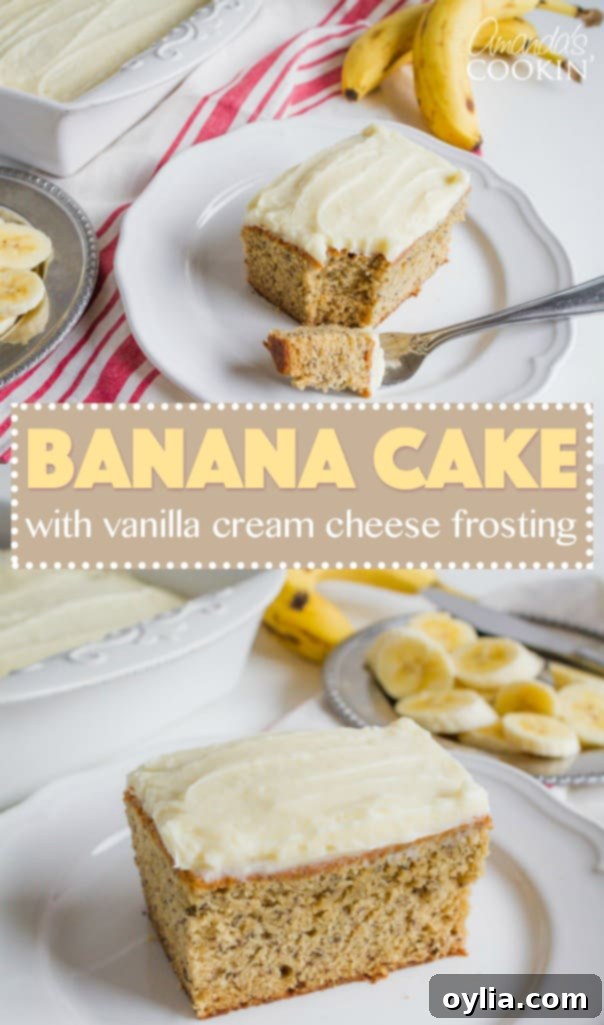 pinterest image that says banana cake