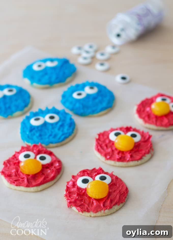 Cookie monster and Elmo Cookies