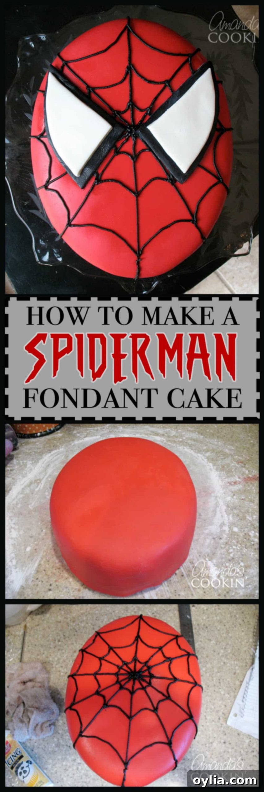 Make an awesome homemade marshmallow fondant Spiderman cake!