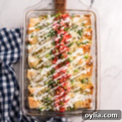 Shredded Beef Enchiladas with a creamy green chile sauce