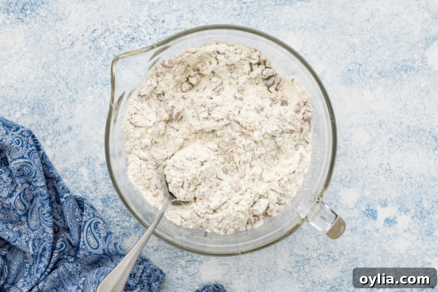 flour and pecan mixture in a bowl