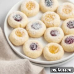 thumbprint cookies on a plate