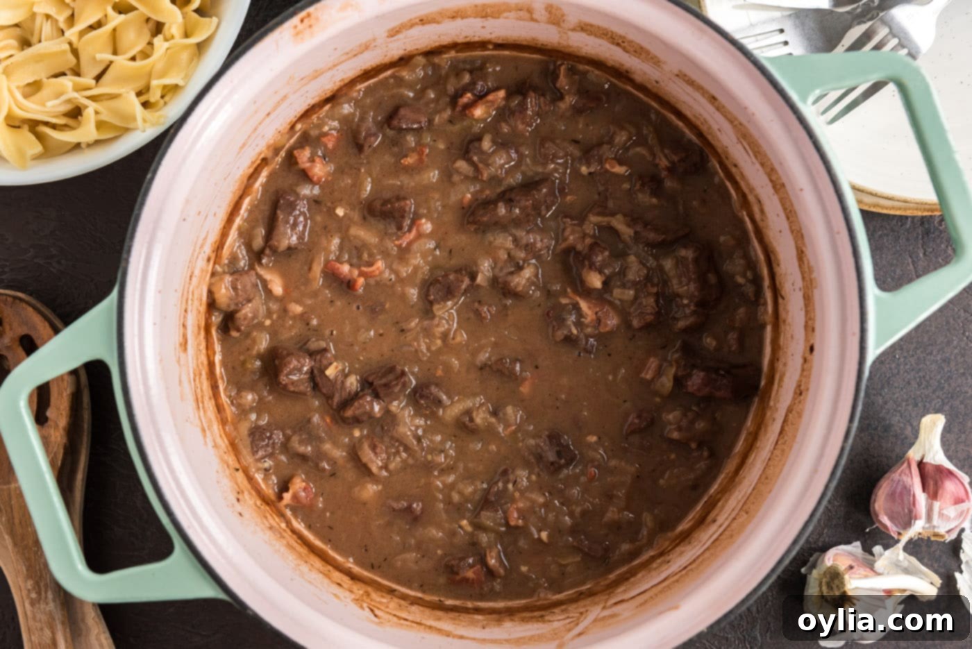 beef carbonnade in a dutch oven