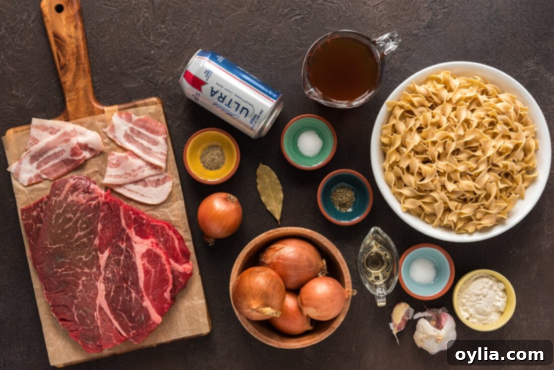Ingredients for Beef Carbonnade