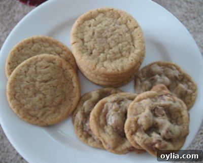 A overhead photo of a plate of brown sugar cookies.