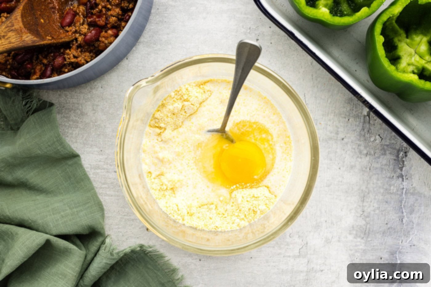 cornbread mix in a bowl