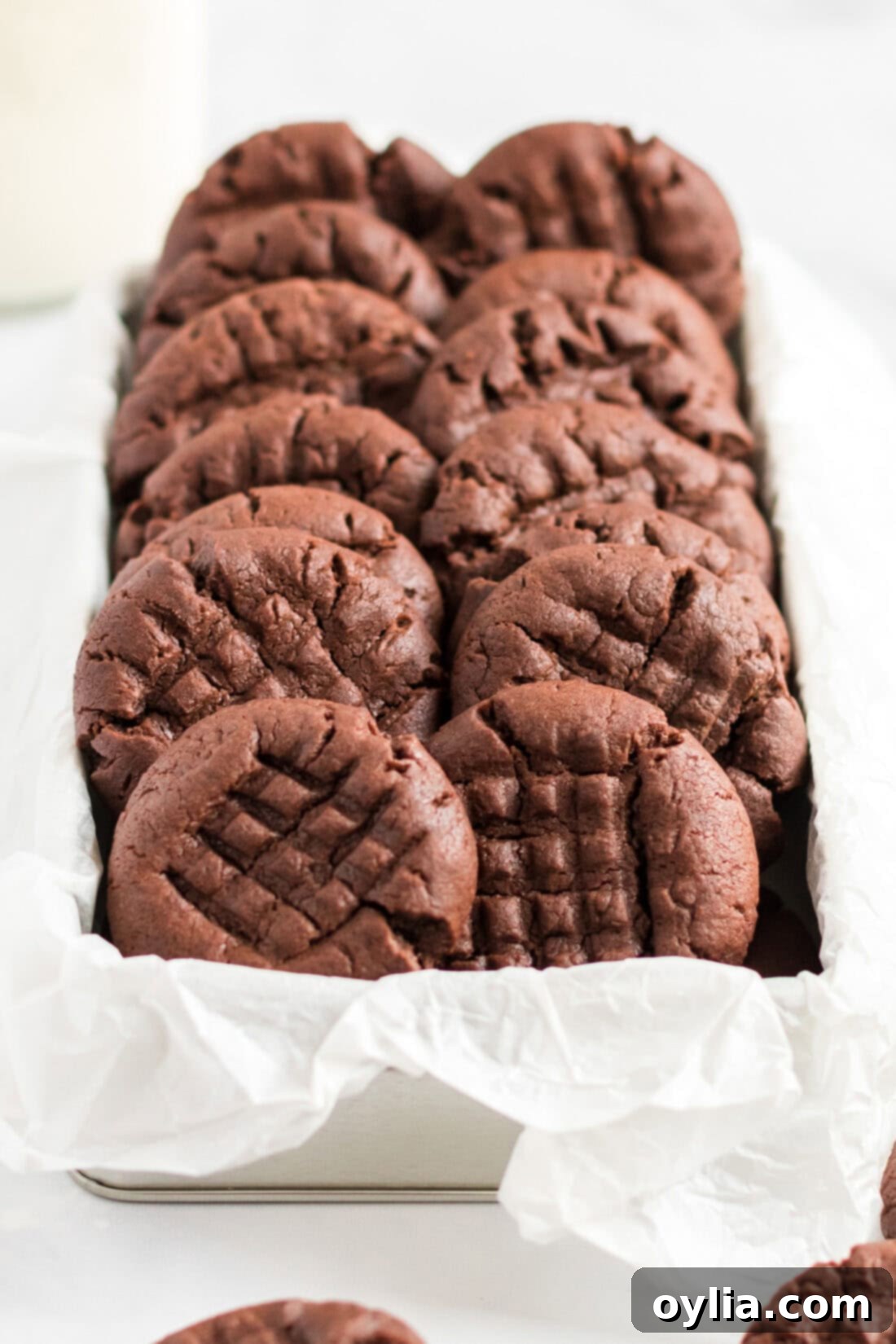 Basket of Chocolate Peanut Butter Cookies