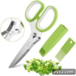 Specialized herb scissors product image, designed for effortless snipping of fresh herbs.