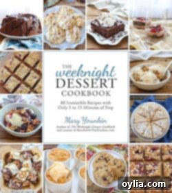 The Weeknight Dessert Cookbooks cover, featuring appealing quick dessert recipes.