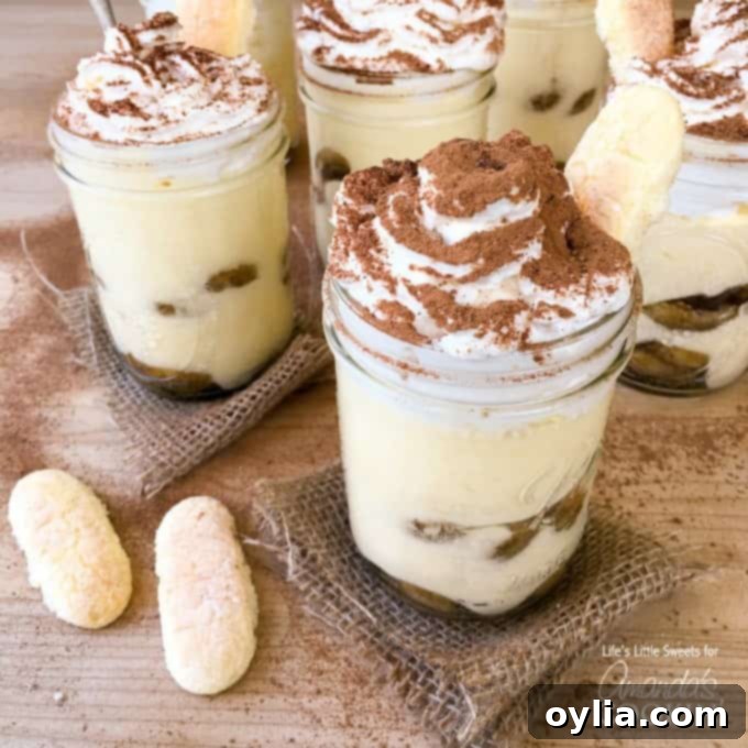 tiramisu parfaits in mason jars