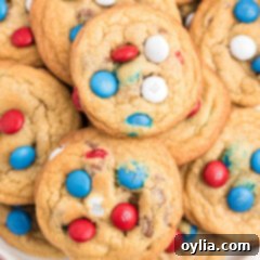 red white and blue m&m cookies