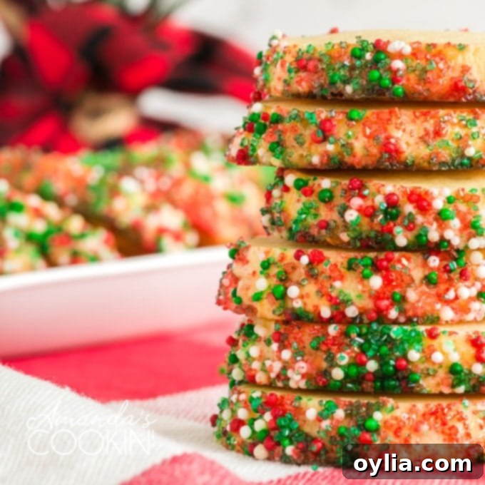 stack of buttery shortbread cookies