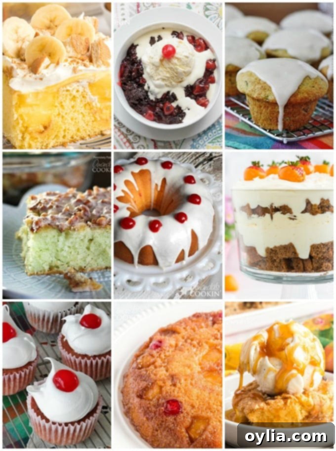 collage of cake mix recipe photos