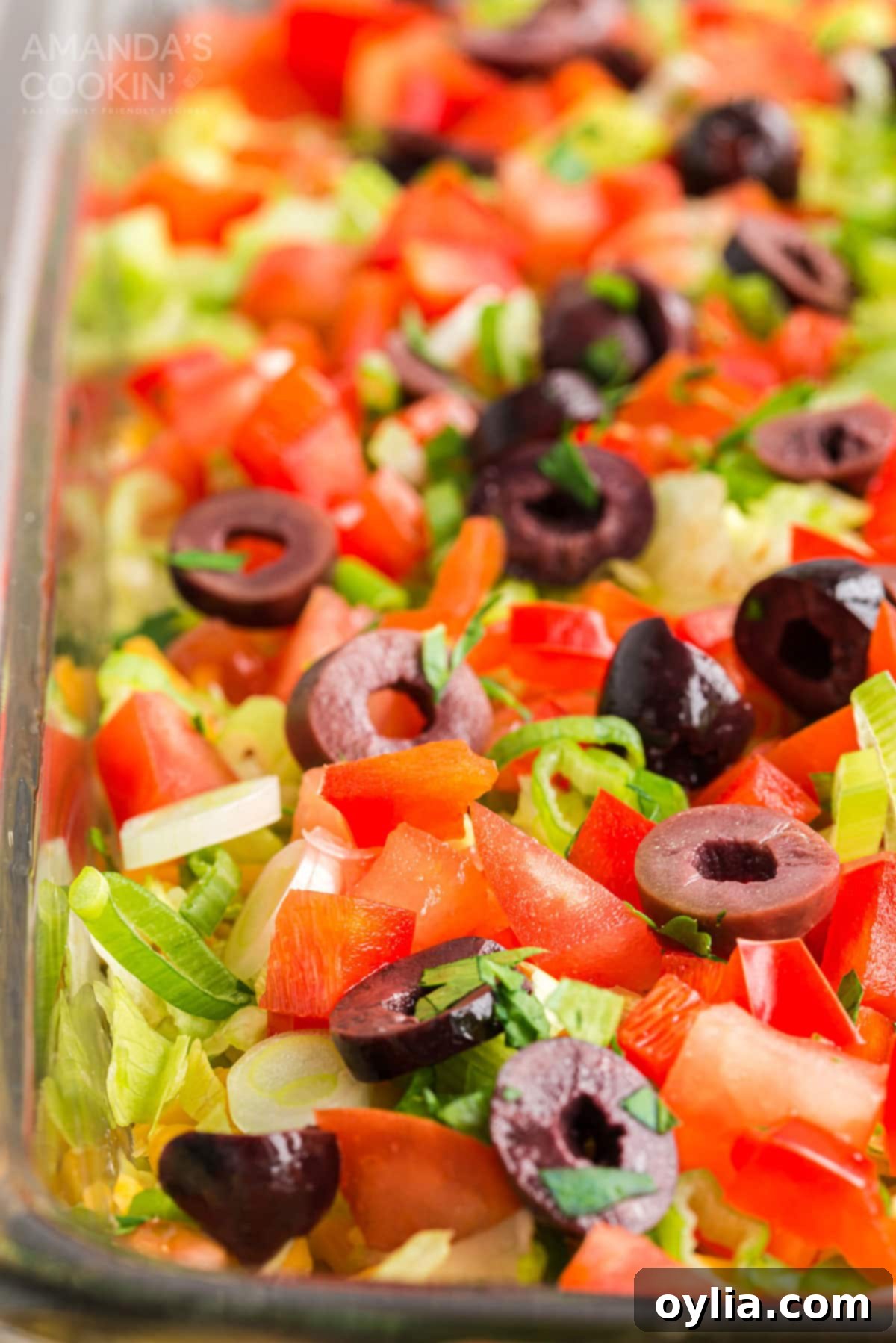 close up of taco dip