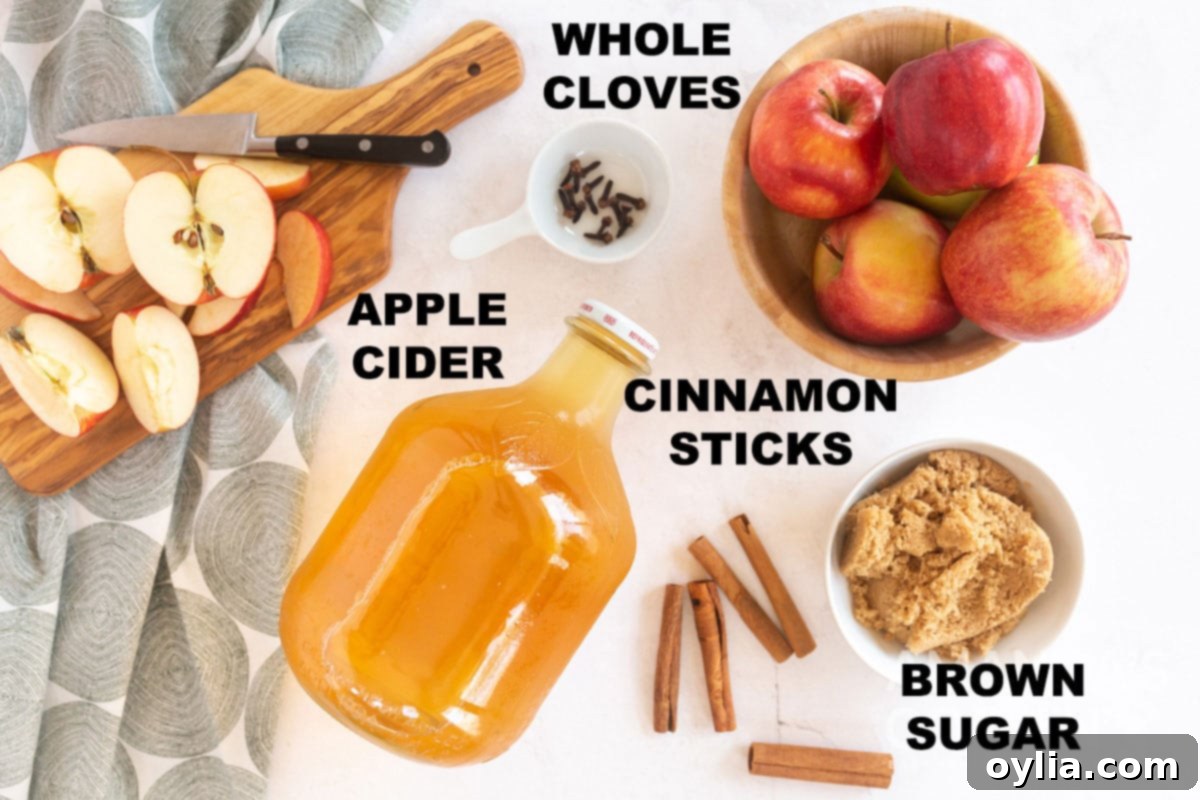 Mulled Apple Cider 2 labeled ingredients for hot apple cider