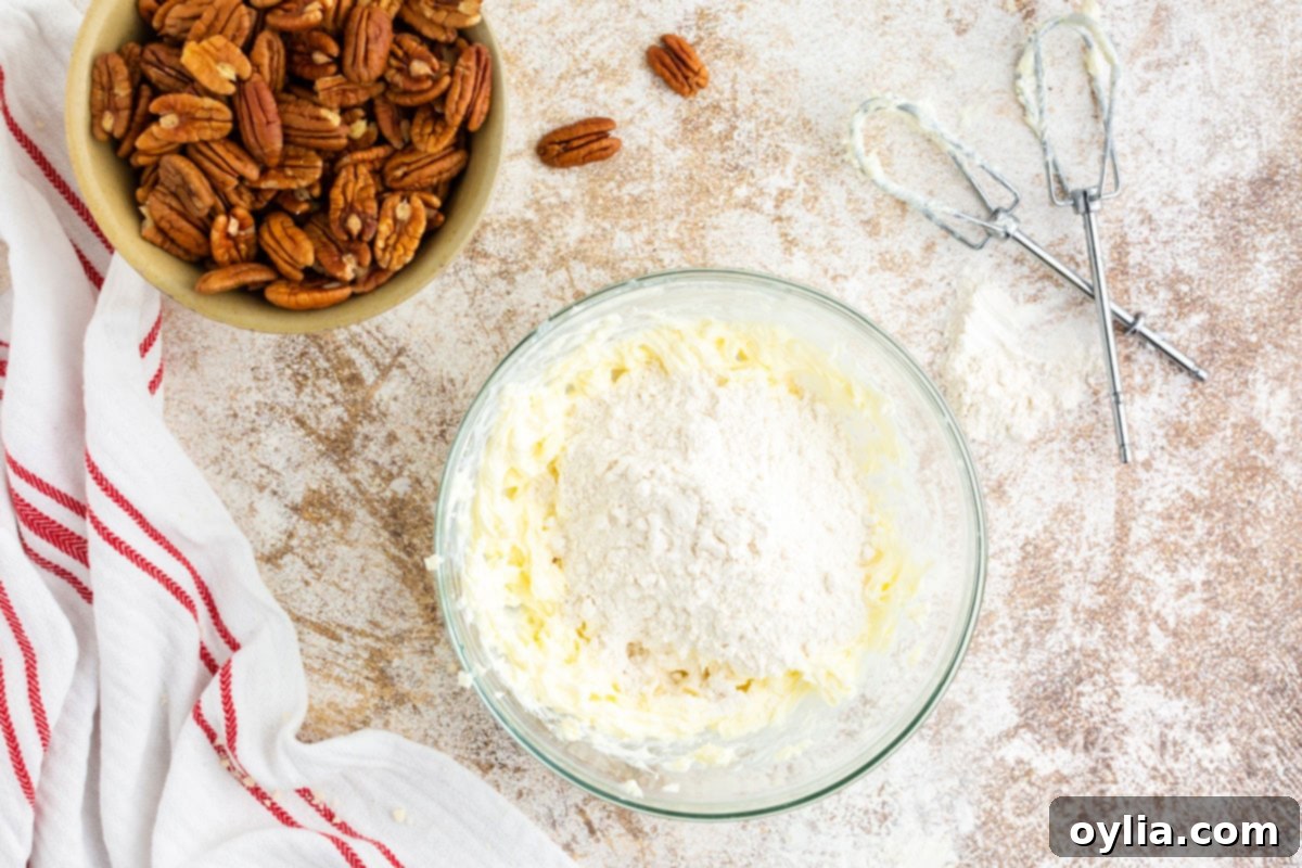 flour in a bowl of dough
