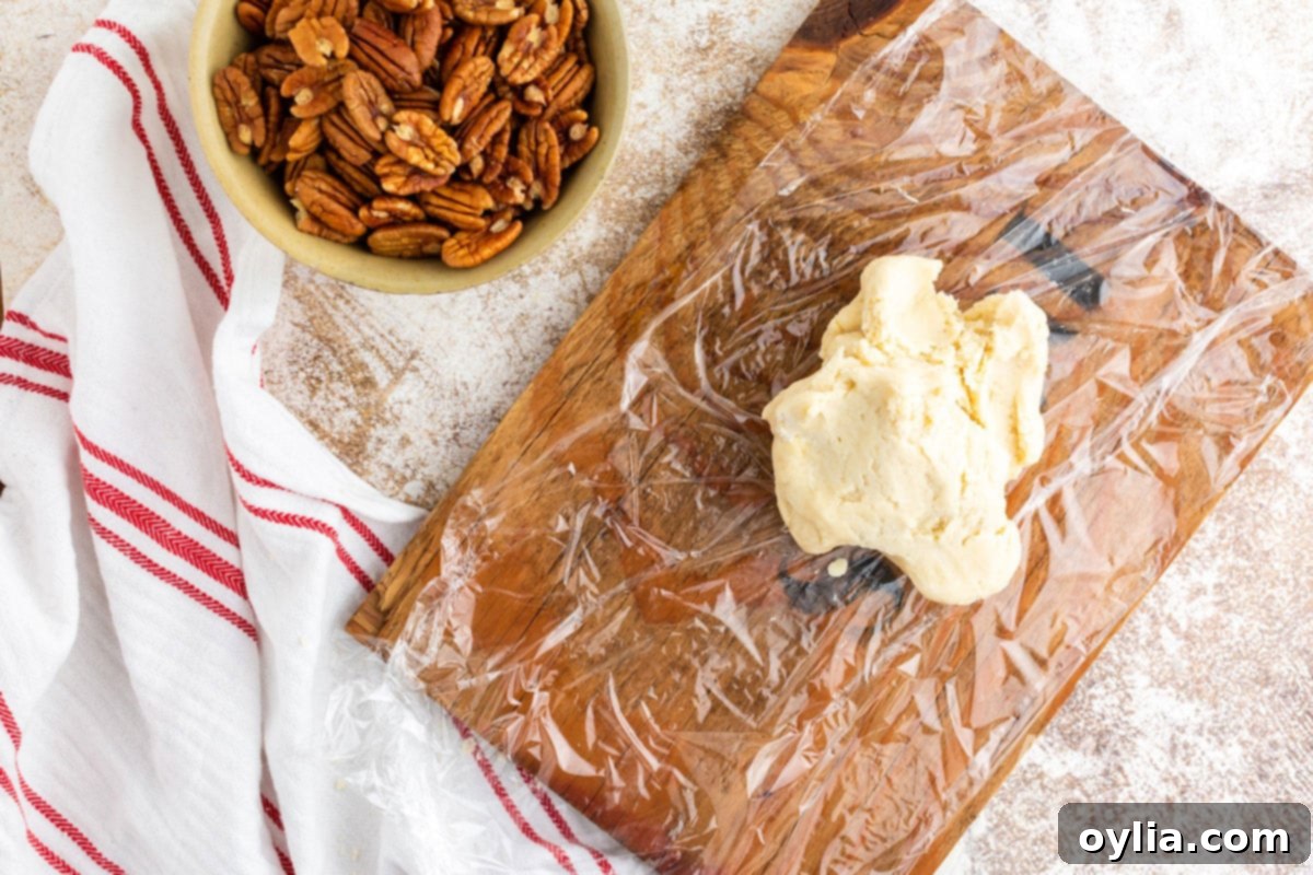 dough on plastic wrap