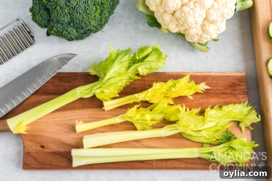 celery with the leaves left on