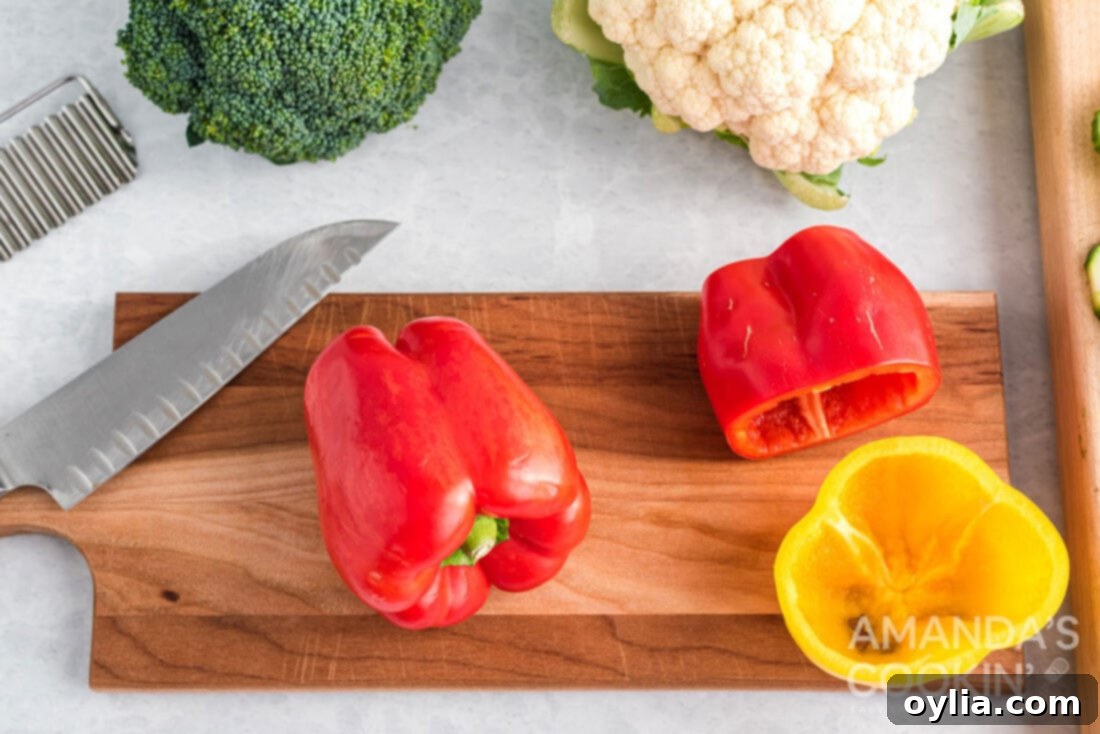 bell pepper cut in third