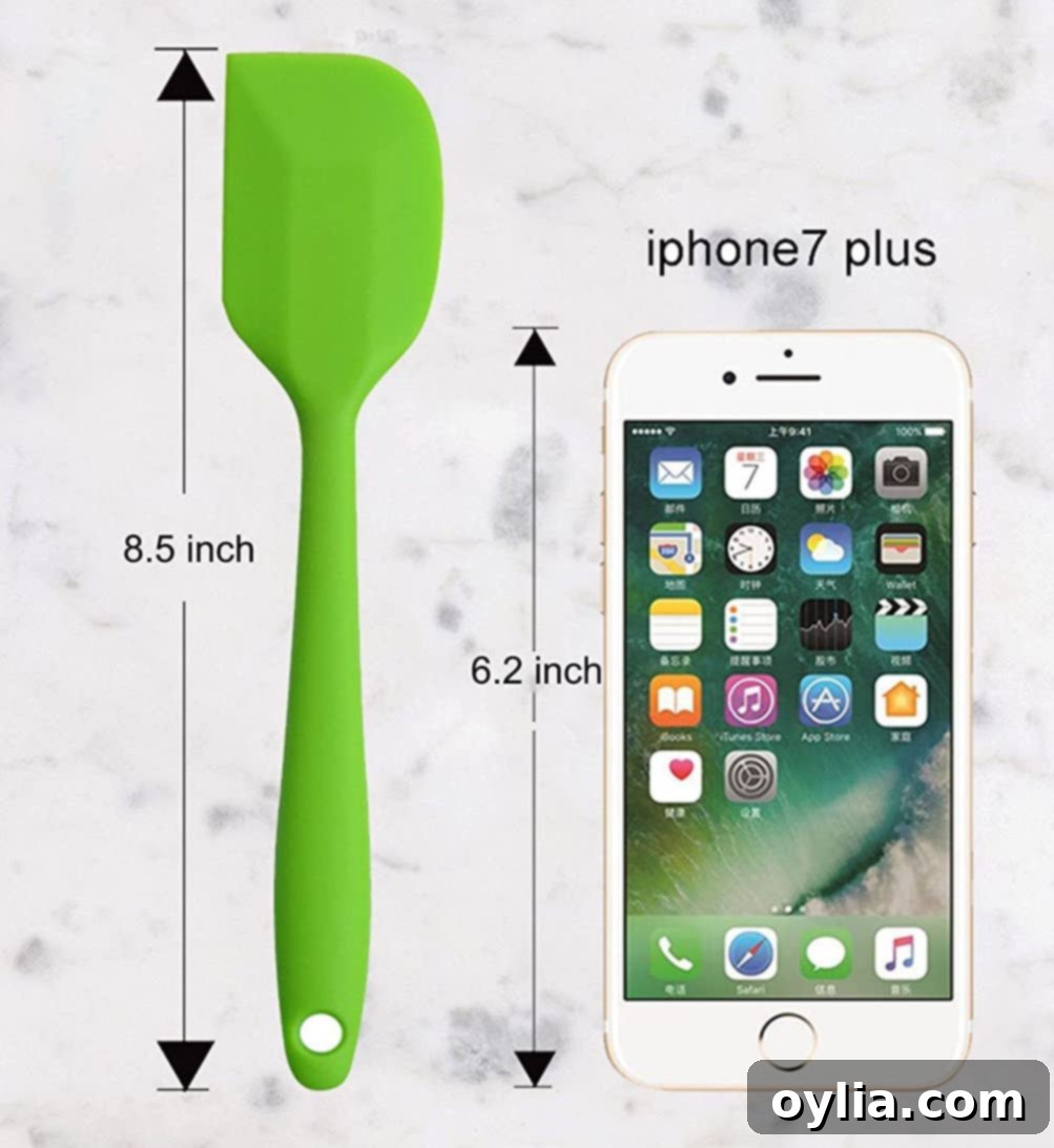 small rubber spatula next to a phone