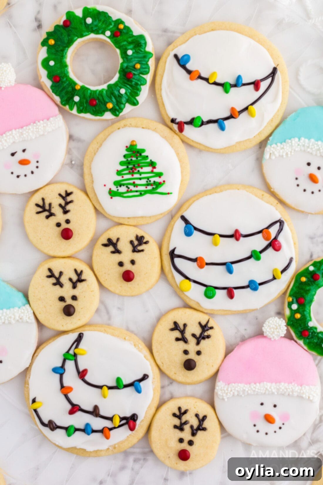 several decorated cookies