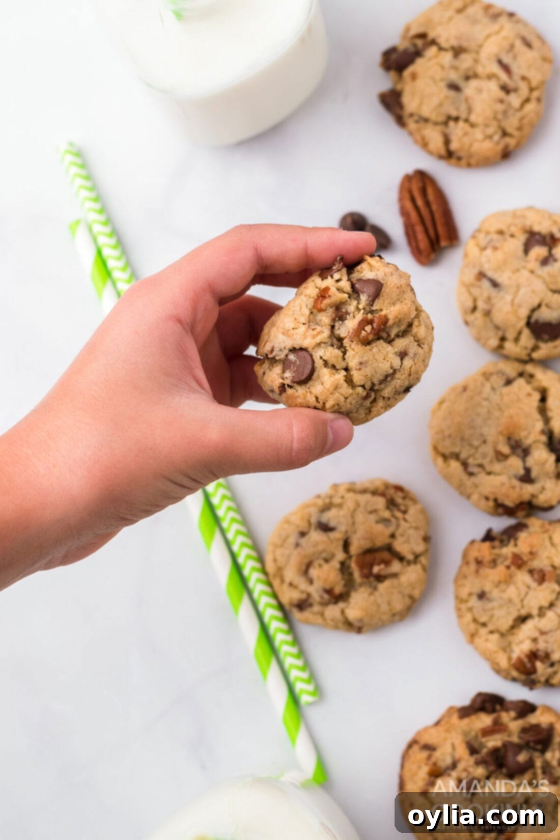 hand holding neiman marcus cookie