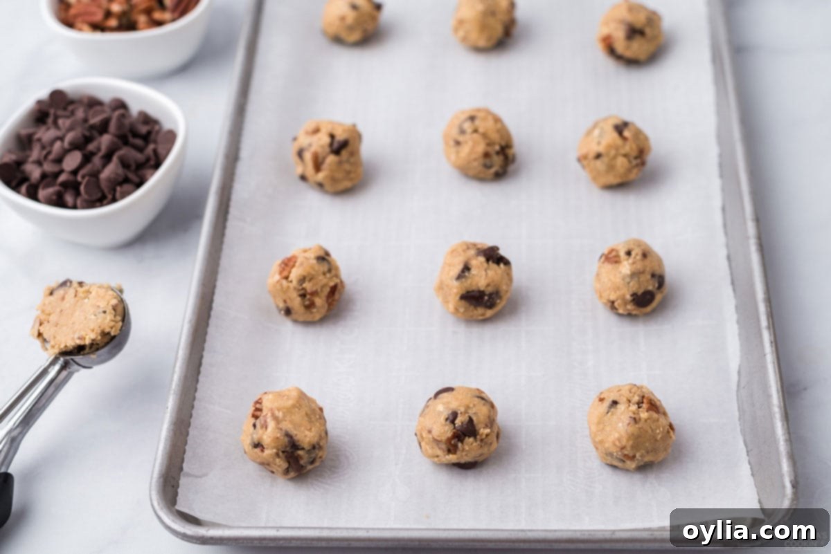 cookies on  a baking sheet