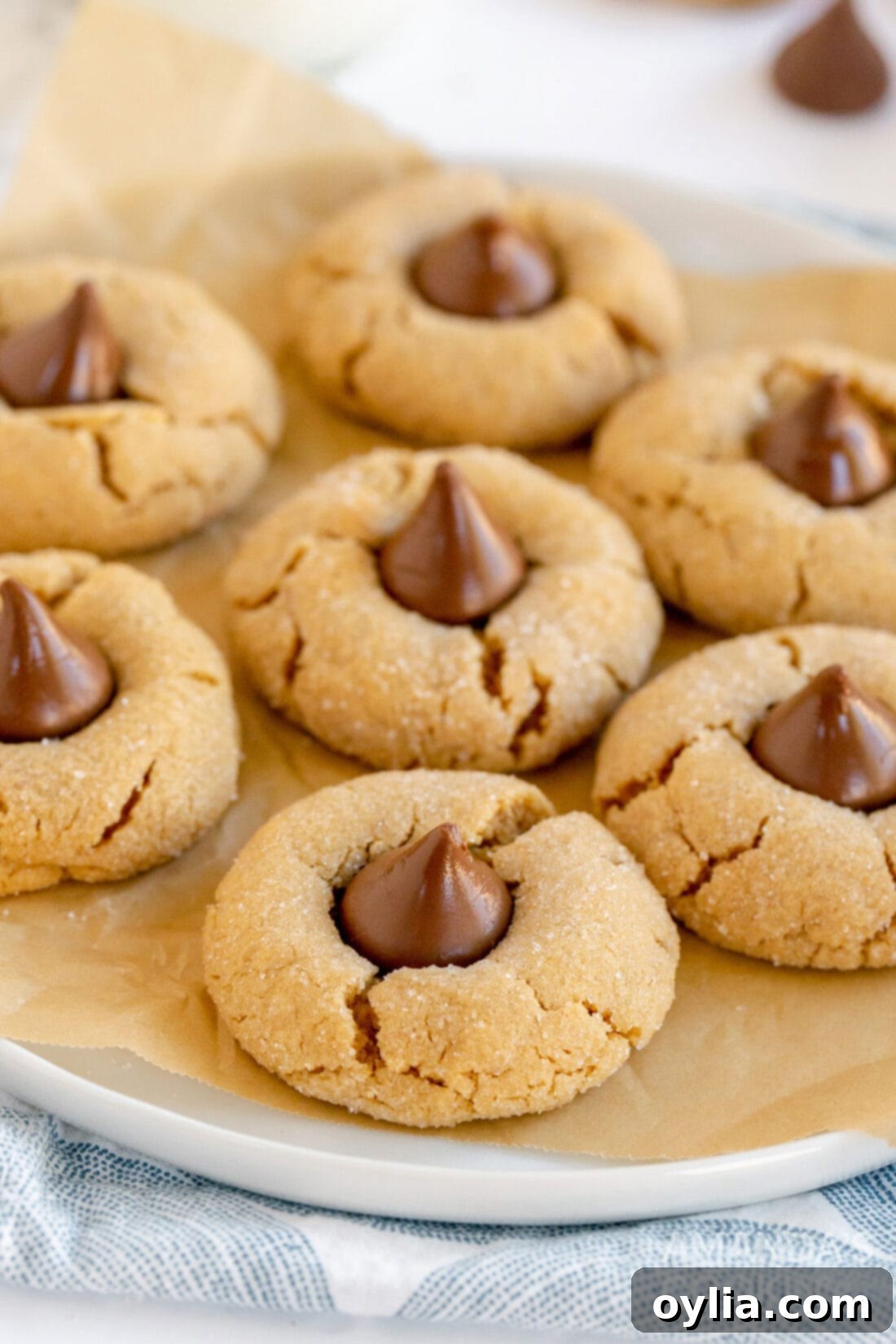 plate of peanut butter blossoms