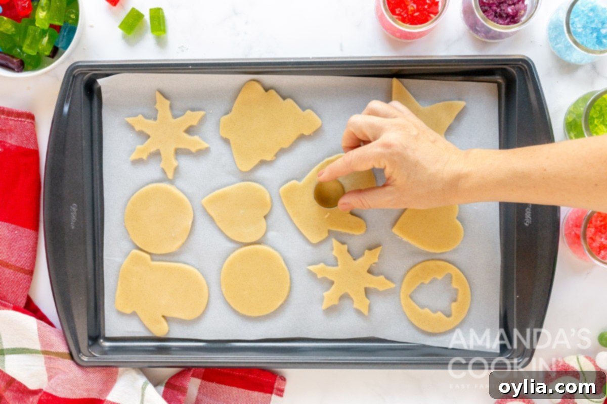cutting centers out of cookies