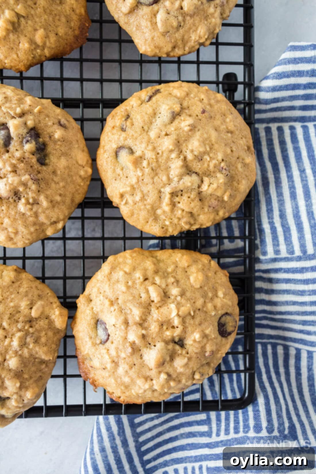 Oatmeal Cookies Cooling on Rack