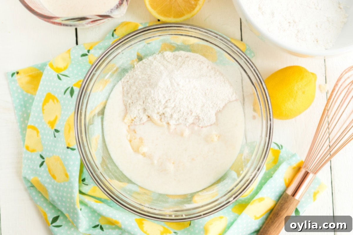 Sparkling Pink Lemonade Cake 8 bowl with cake ingredients