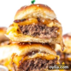 Cheeseburger sliders ready to be served