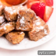 Air Fryer French toast bites on a plate