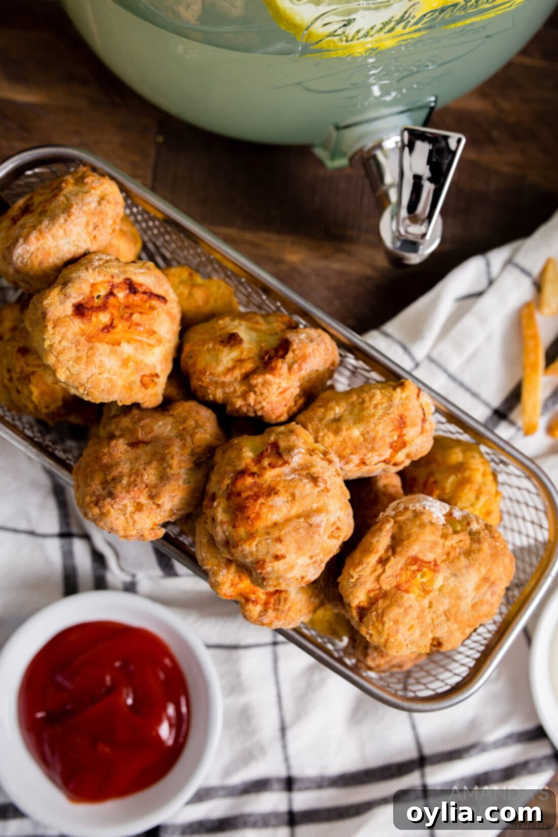 basket of air fryer chicken nuggets