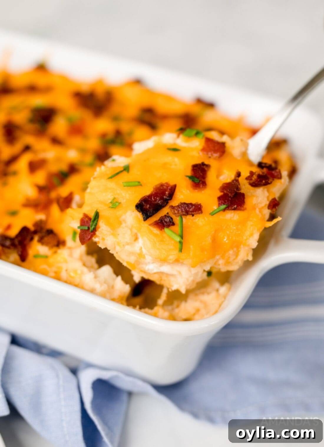 serving mashed potato casserole