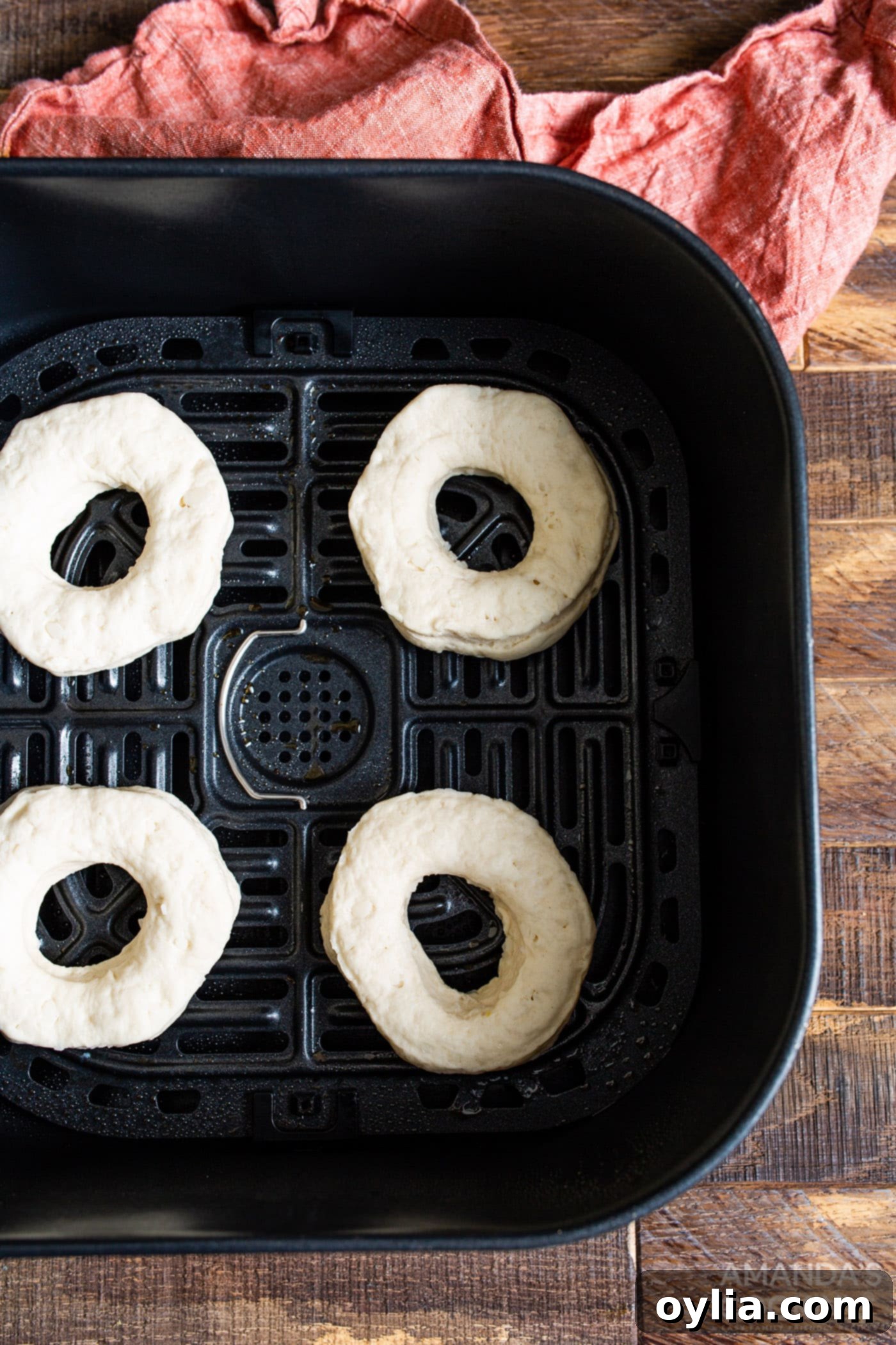 donuts in air fryer basket
