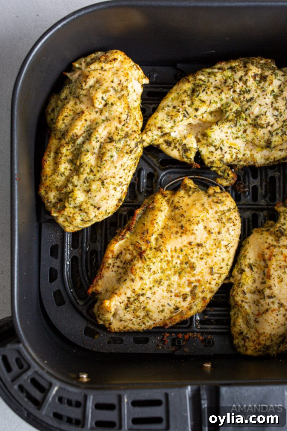 chicken breasts in an air fryer