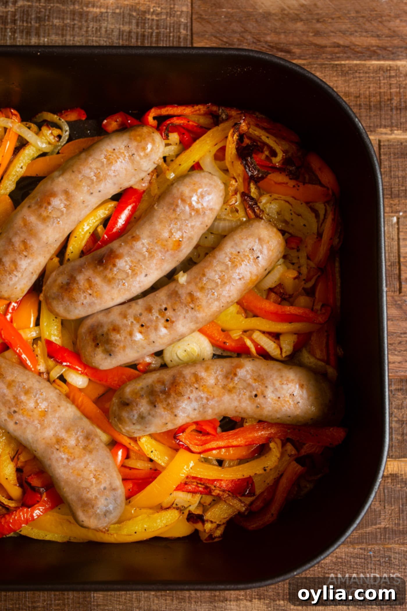 cooked sausage in air fryer basket