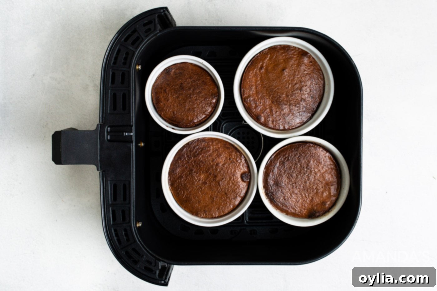 brownies in ramekins in the air fryer