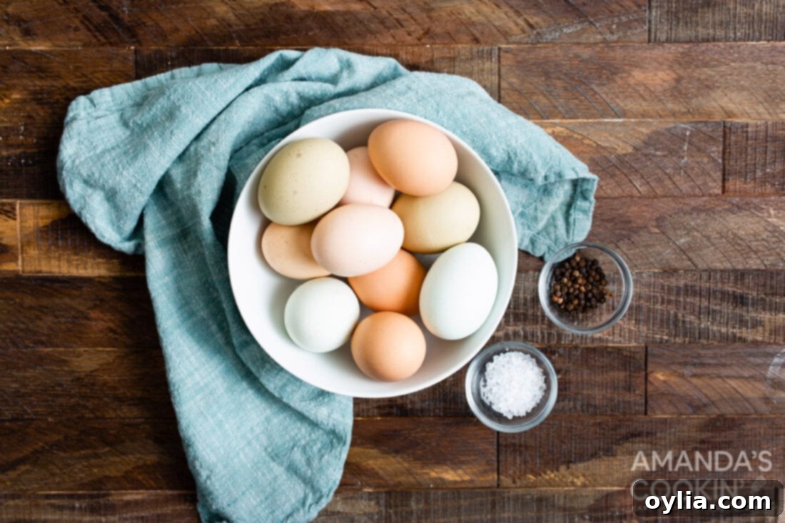 Your Go To Air Fryer Hard Boiled Eggs 4 A bowl filled with fresh eggs, ready to be cooked in the air fryer.