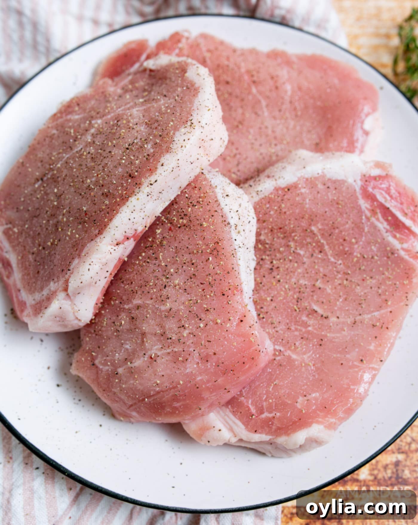 salt and pepper on pork chops