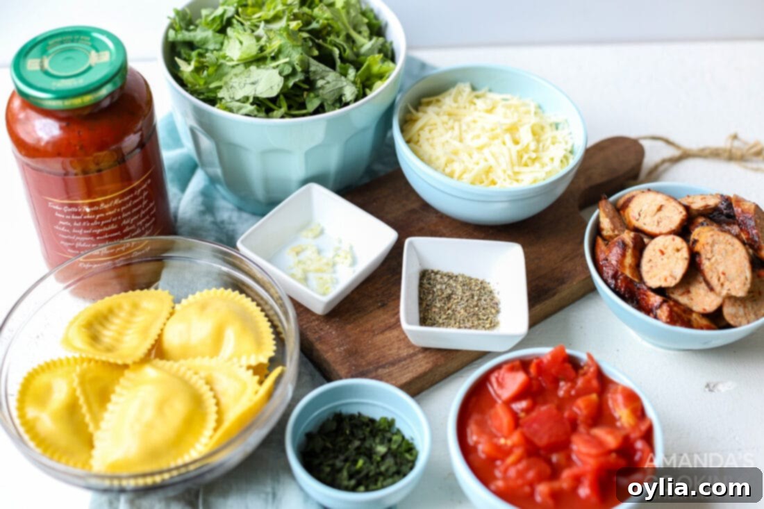 ingredients for Ravioli Lasagna