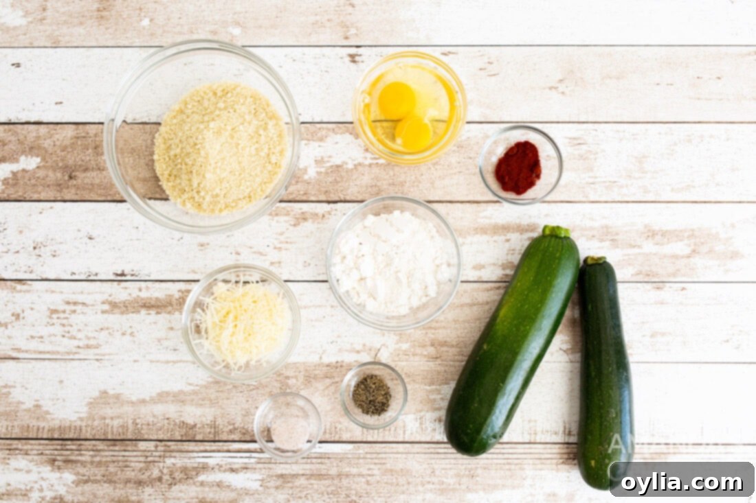ingredients for air fryer zucchini fries
