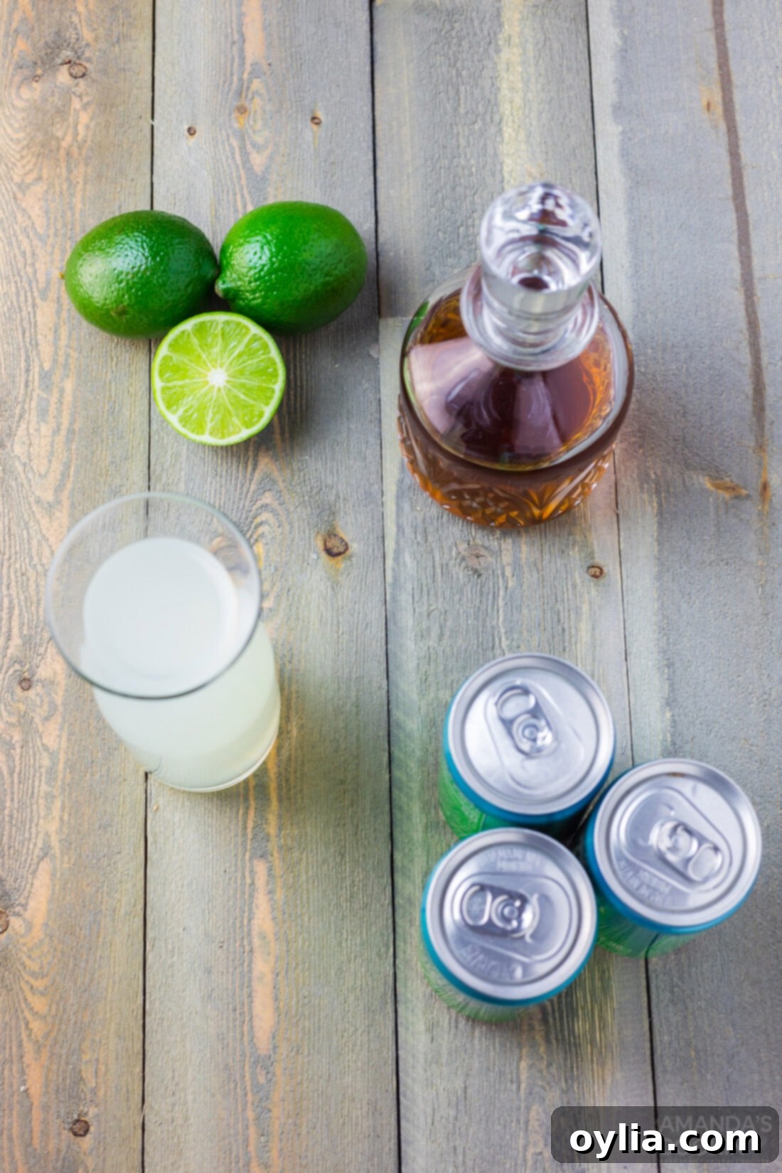 Zesty Spirit 4 Ingredients for Spiked Limeade: Whiskey, lemon-lime soda, and limeade