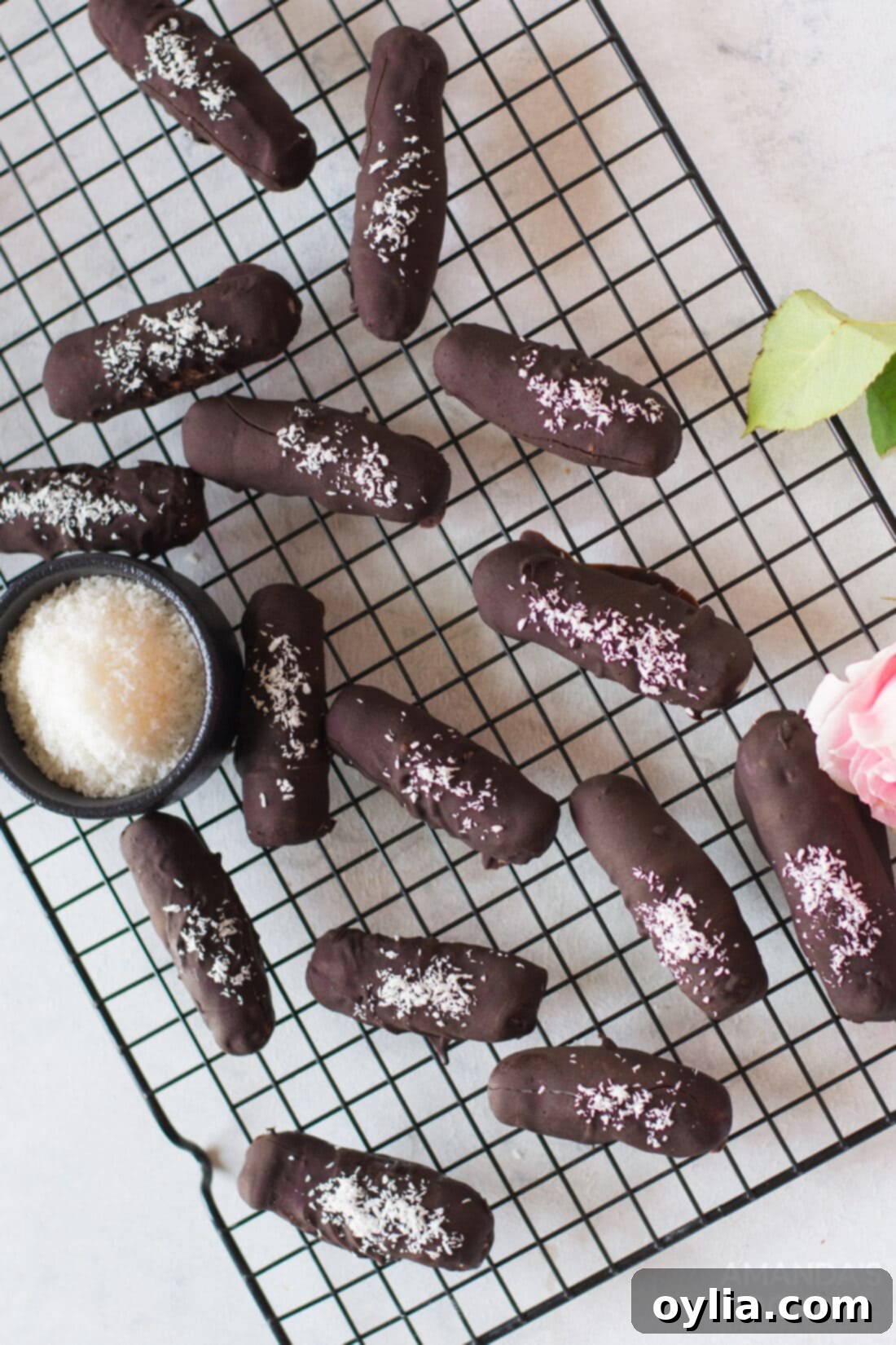 cooling rack of homemade bounty bars