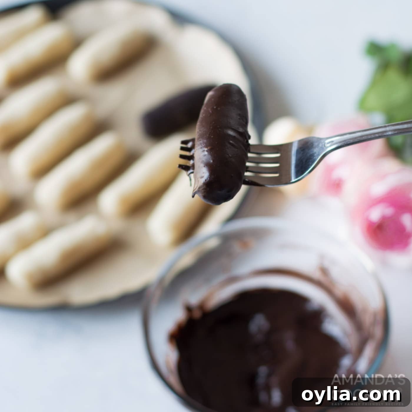 fork holding homemade bounty bar
