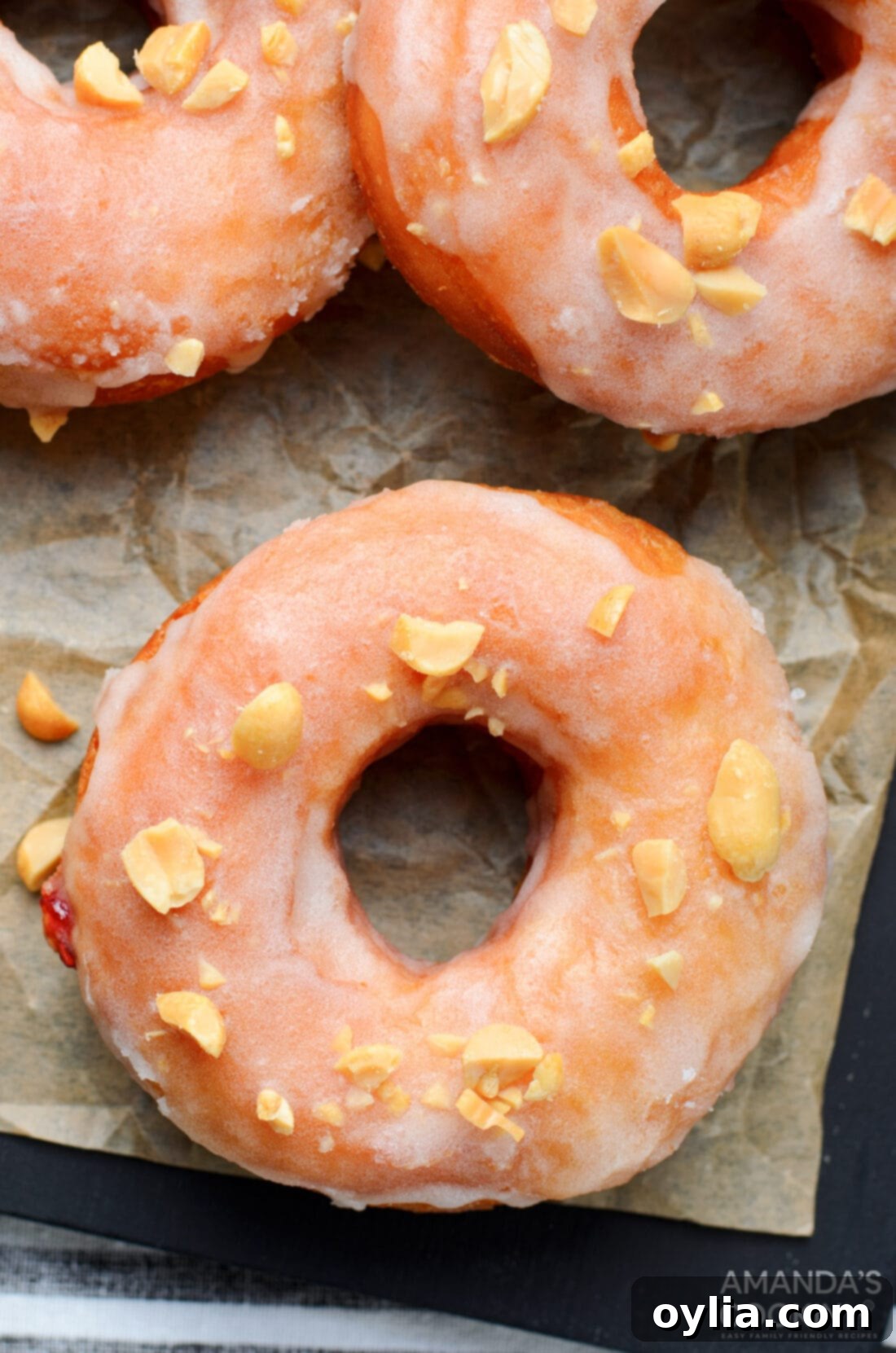 overhead view of donut