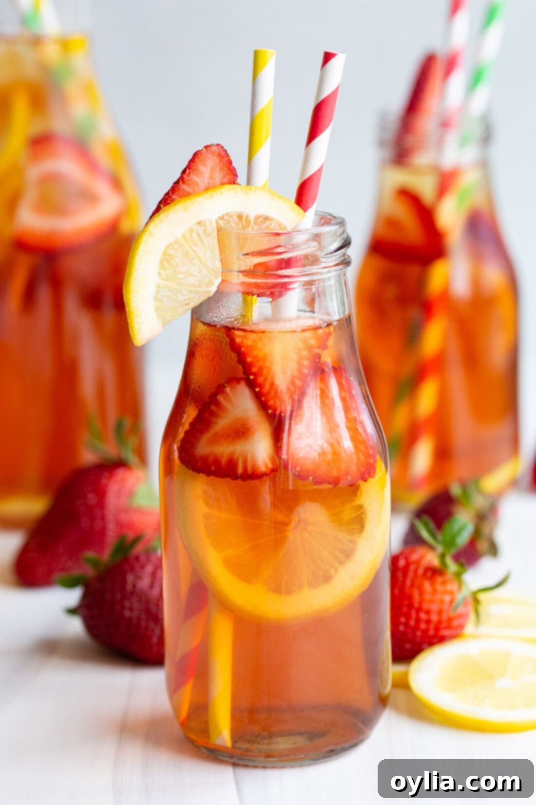 strawberry sweet tea in a bottle