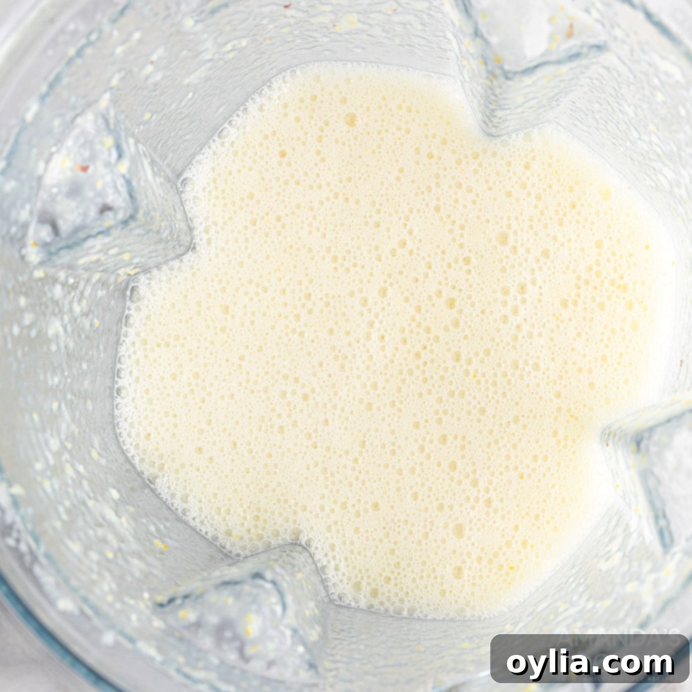 blended lemons and water in blender